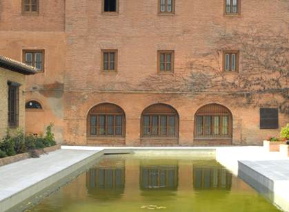 Alhambra Palace Granada Andalusia Spain. Garden view